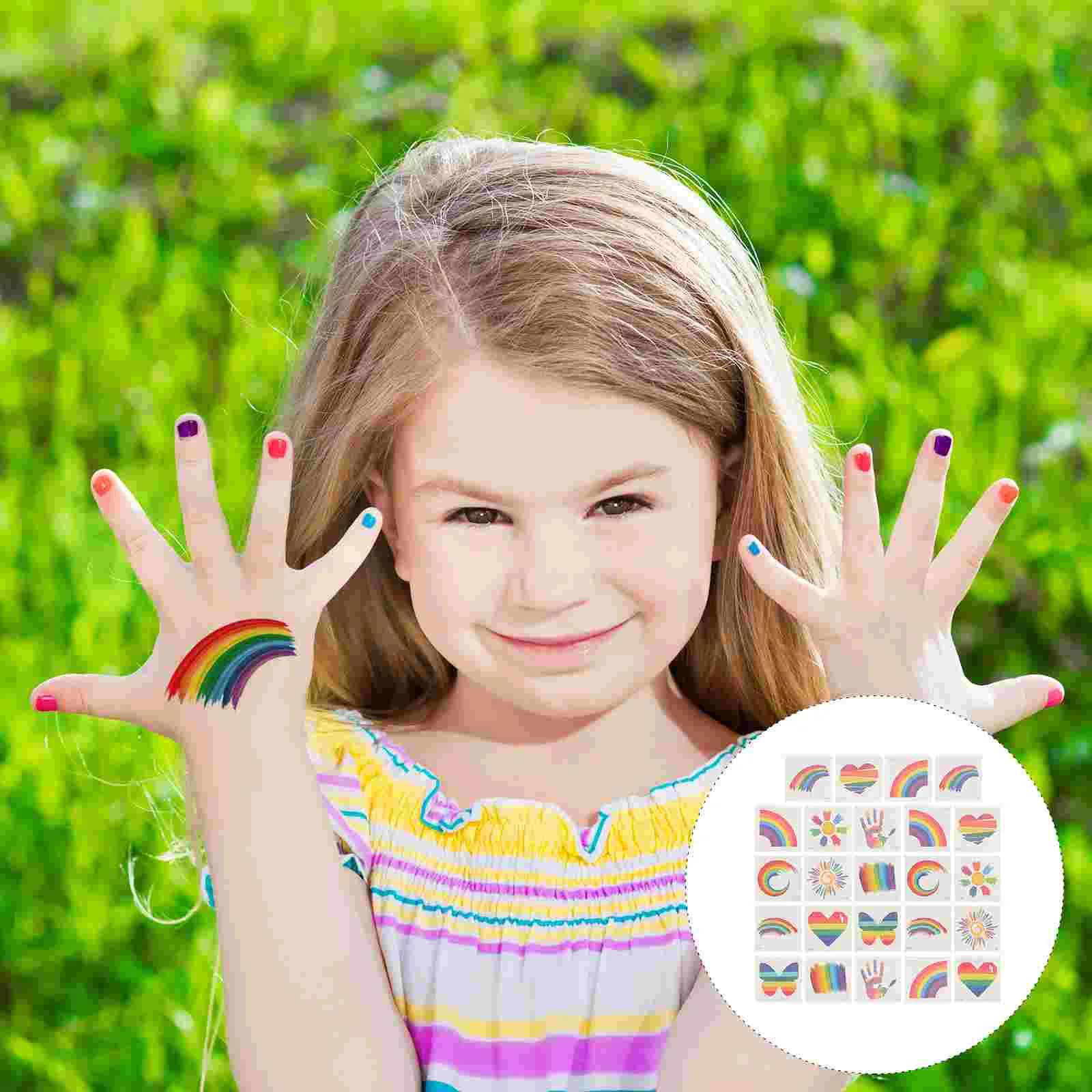 

Face Stickers Rainbow Temporary Tattoos Parades Body Gay Pride Party Animals
