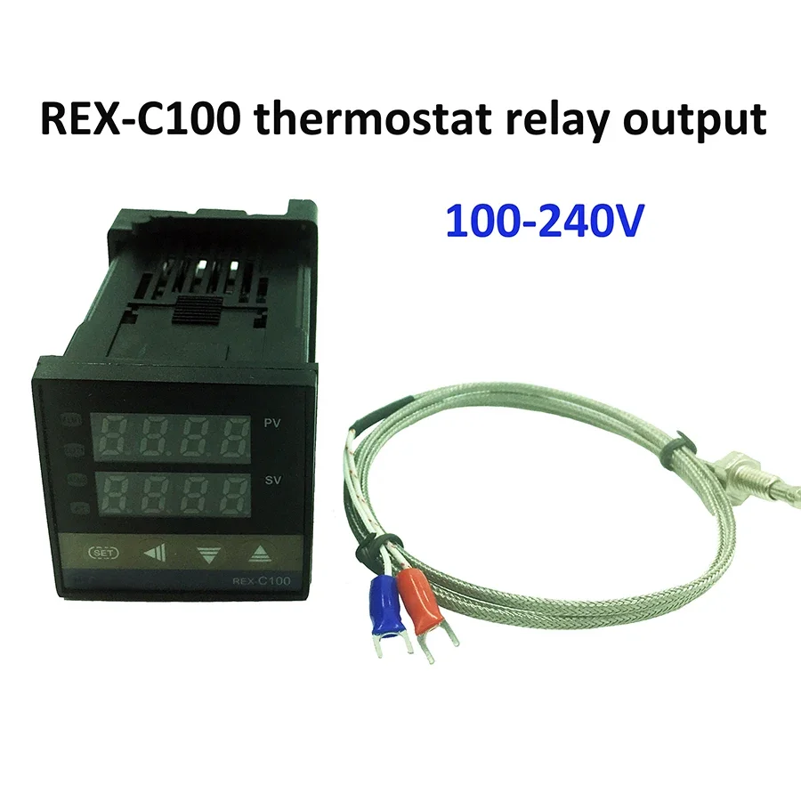 REX-C100 цифровой регулятор температуры, релейный выход термостата + датчик термопары типа K 48x48