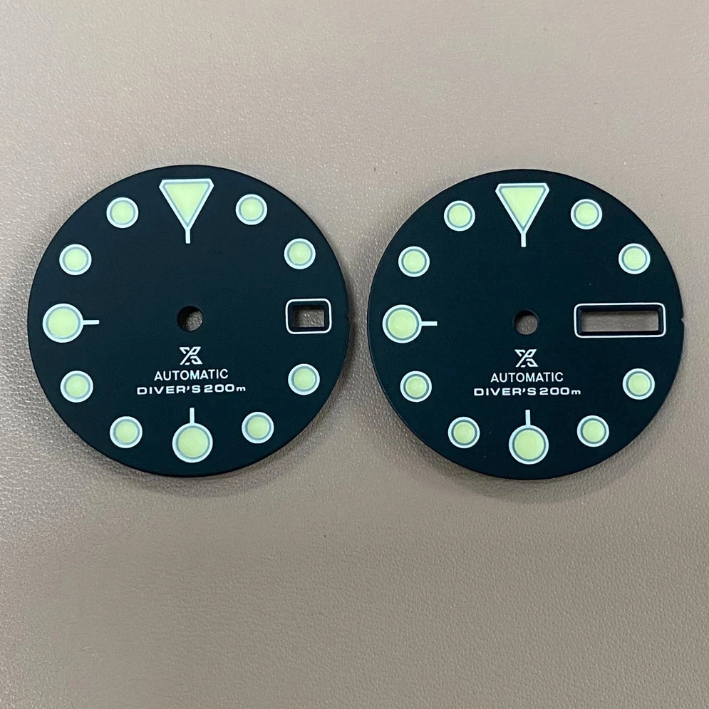 

28.5mm Watch S Dial for SKX007 Single/Dual Calendar Modified Dial Green Luminous Fit for NH35/NH36/4R36 Movement Accessories