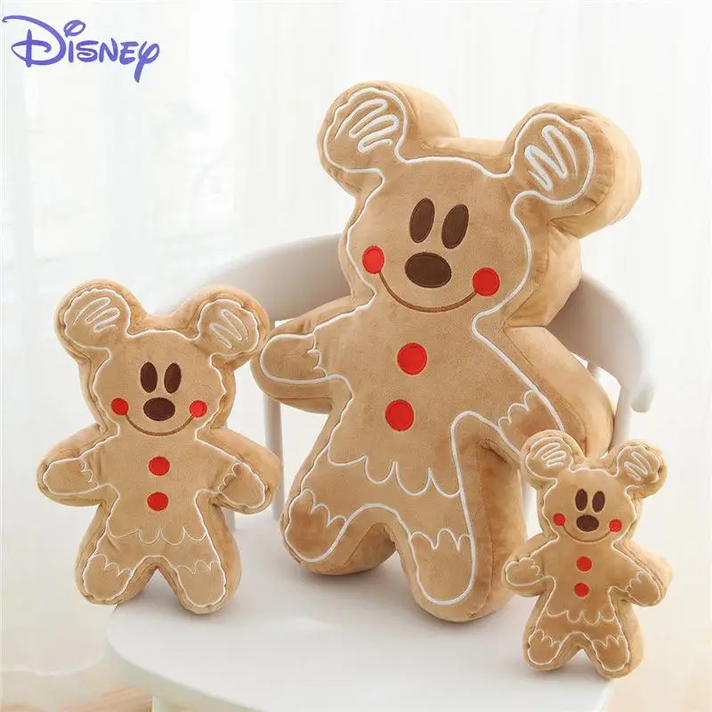 

22-50cm Cartoon Mickey Mouse Gingerbread Plush Toys Stuffed Baby Appease Doll Minnie Biscuits Pillow Kids Gift Car Decoration