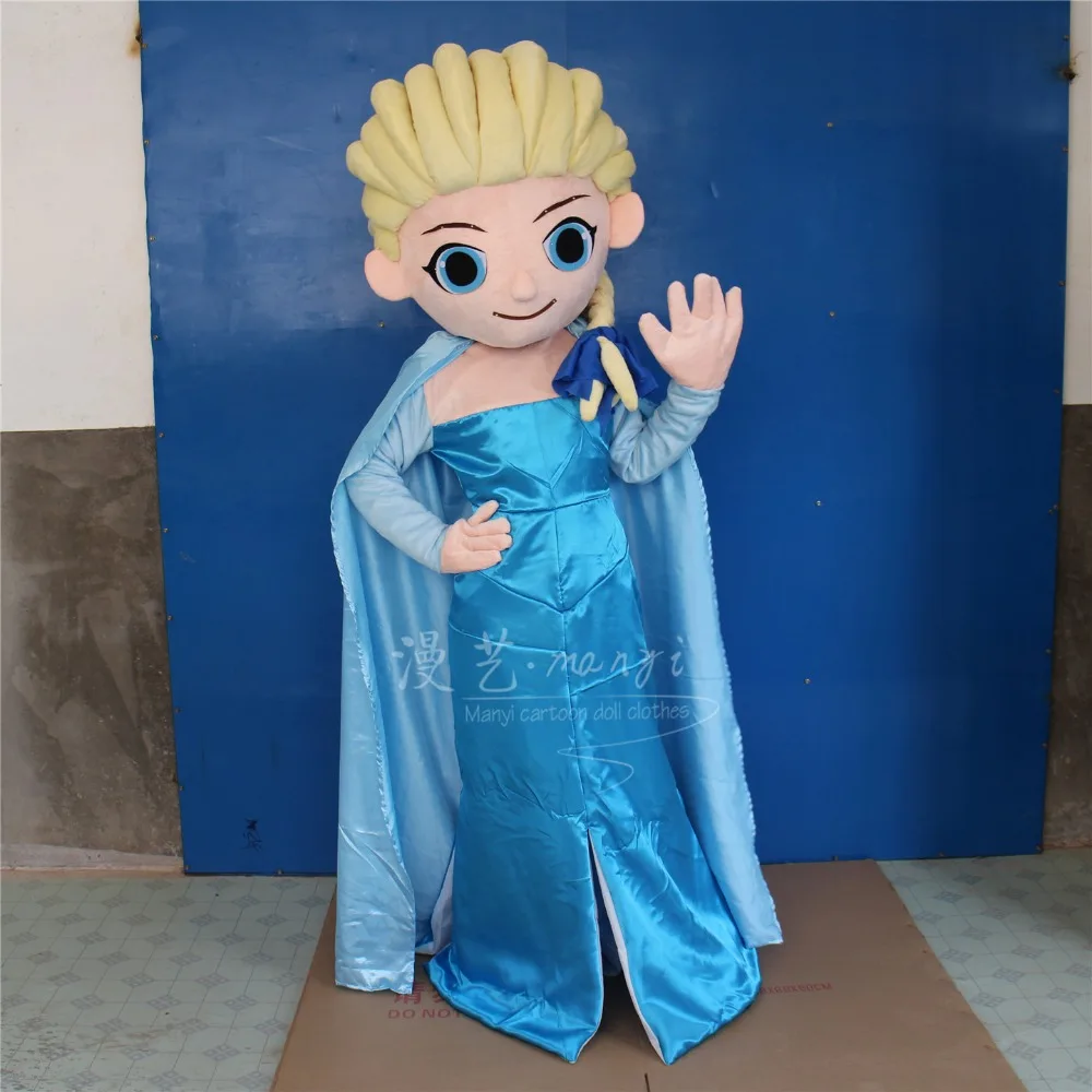 Фото Костюм-маскот Эльзы из мультфильма Disney Frozen для взрослых, наряды в виде мультяшных персонажей, для Хэллоуина, Рождества, маскарадных вечеринок №1