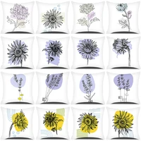 minimalist line florals throw pillowcase 18x18 inches modern living room sofa decor pillow cover square polyester cushion cover