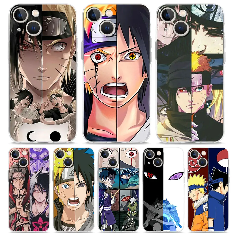 

Naruto Hokage Uchiha Akatsuki Phone Case For iPhone 13 11 12 Pro Max X XR XS 7 8 Plus SE 2022 Transparent Soft Silicone Cover
