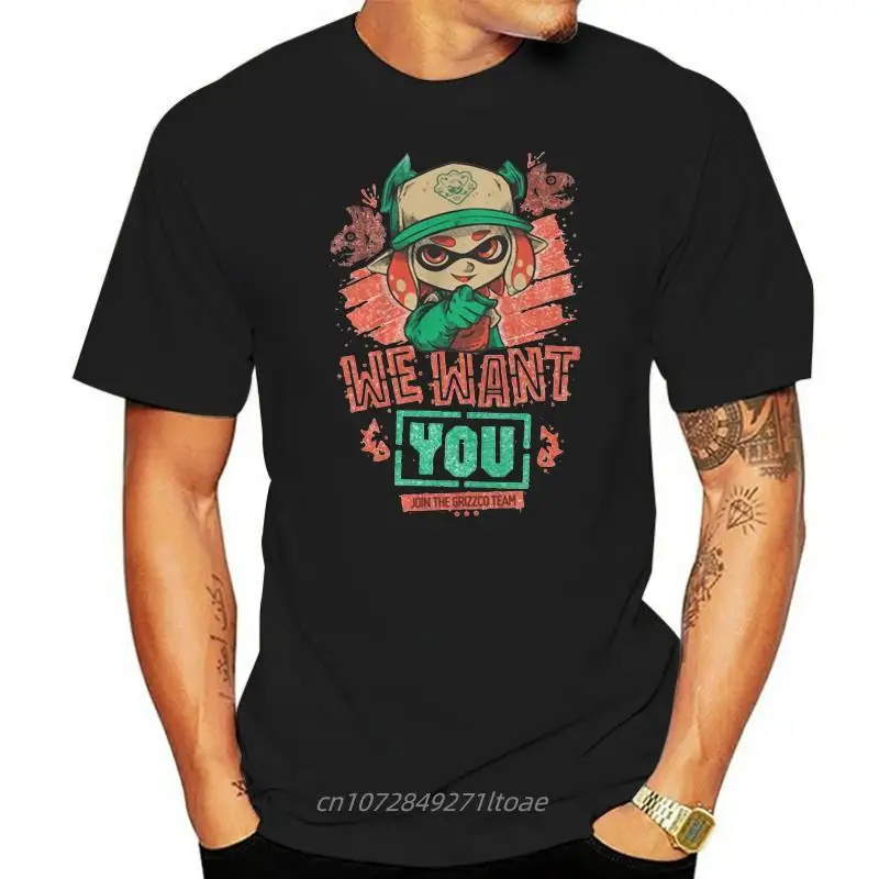 

Мы хотим вас! Splatoon, Splato популярный яркий тройник T-Shirt100 %