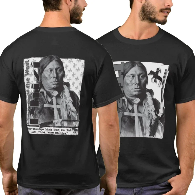 Gall Phizi Hunkpapa Lakota Chief футболка новая из 100% хлопка с короткими рукавами и круглым
