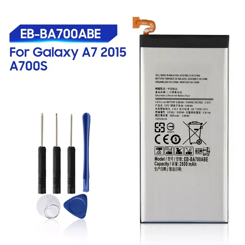 

NEW2022 Replacement Battery For Samsung Galaxy A7 2015 A700 A700S A700L A700FD Rechargeable Phone Battery EB-BA700ABE 2600mAh