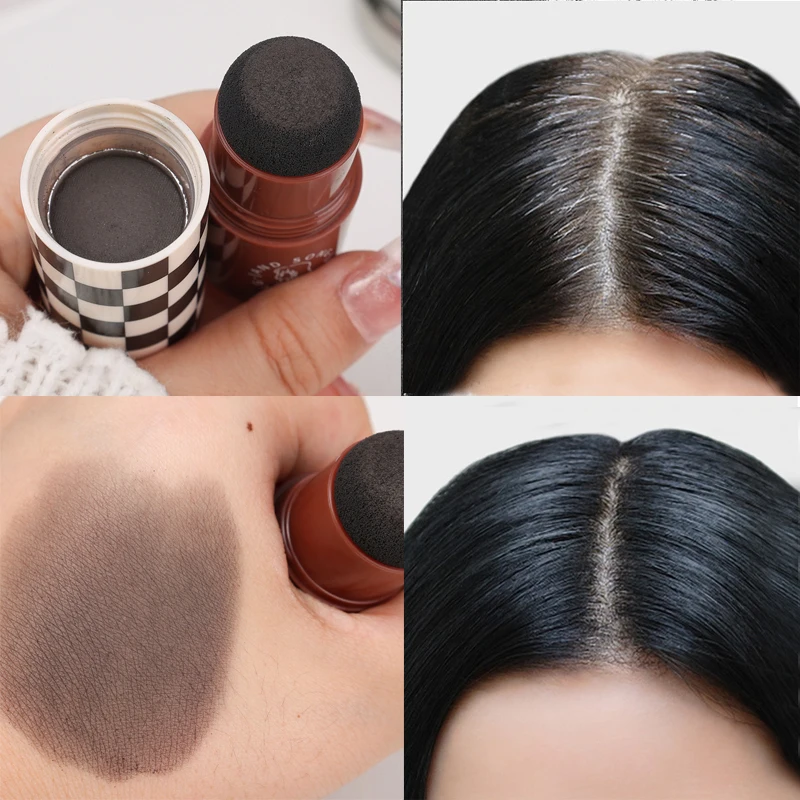 Черно-коричневая пудра для волос мгновенно покрывает линии красящая контурная