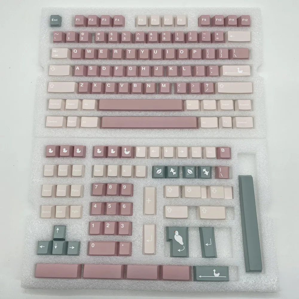 PBT Keycap Heart Water Duck Cherry Profile DYE Subbed Original Design ISO Enter For GH60 GK61 GK64 68 75 84 96 980 104 Keyboard images - 6