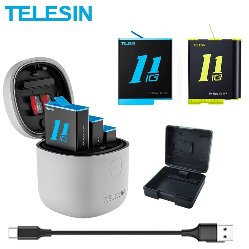 

Зарядное устройство TELESIN, 3 шт., 1750 мАч, 3 слота