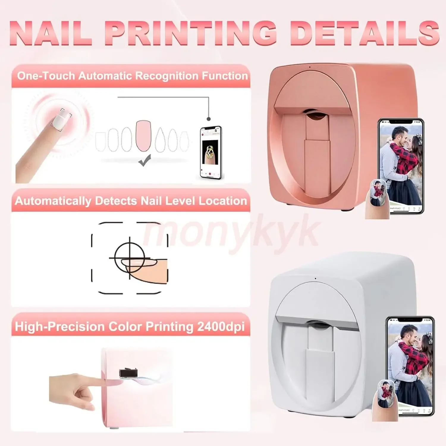 Фото Комплект машины для принтера ногтей O2nails-3d цифровой мобильный принтер для дизайна ногтей для салона и дома, дизайн Wi-Fi/сделай сам, быстрая печать и лечение 30 с №4