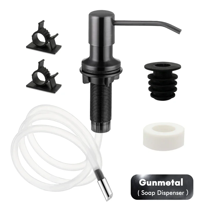 

Диспенсер для жидкого мыла для кухни и ванной, черный, нержавеющая сталь