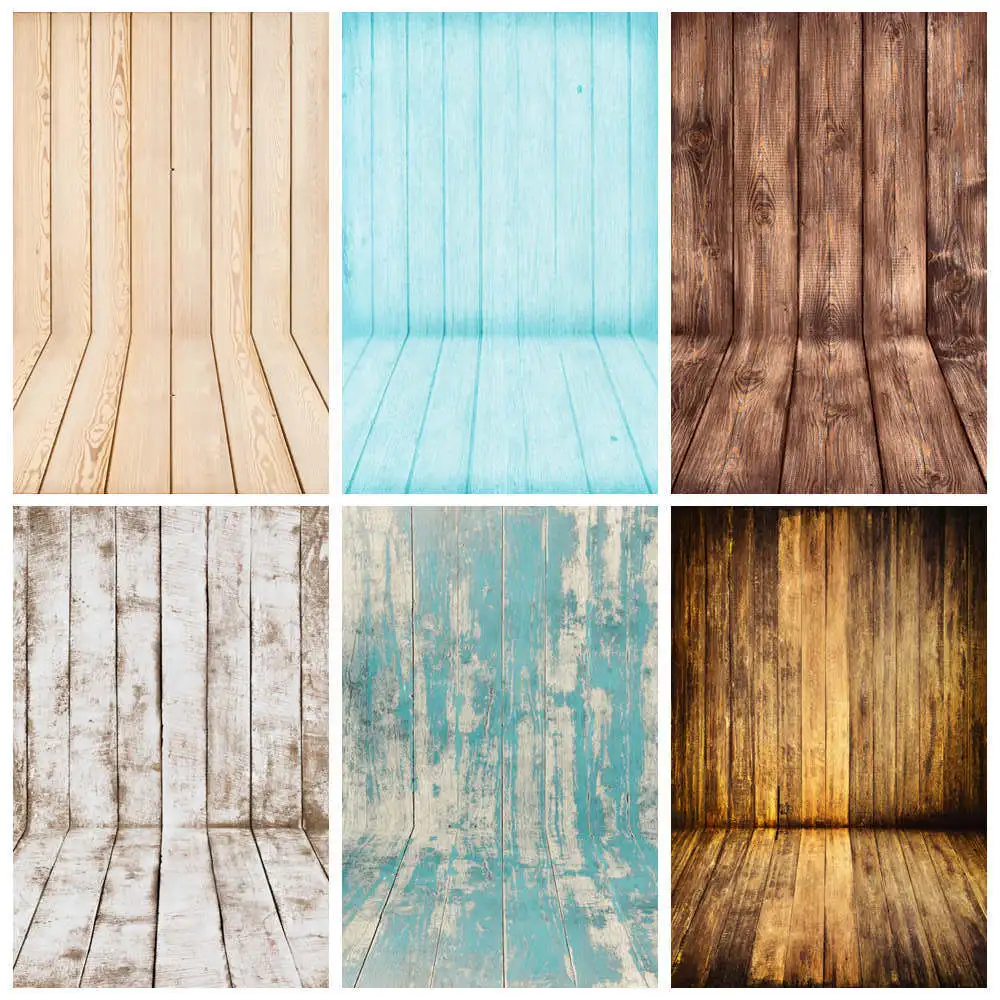 Wooden Board Photography Backdrops Stand Grunge Wall Floor Planks Decoration Custom Retro Party Studio Photo Backgrounds Props