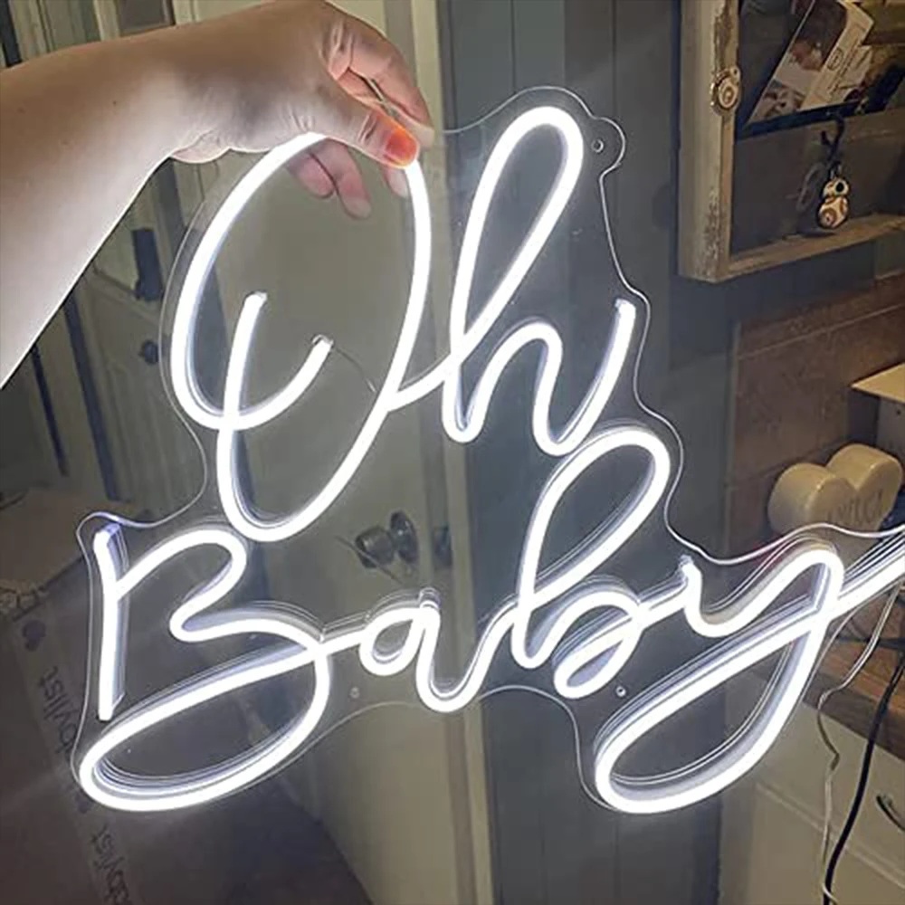 Oh Baby Neon Sign LED Neon Light Bedroom Wall Decoration Girl Proposal Baby Room Special Decoration for Birthday Party