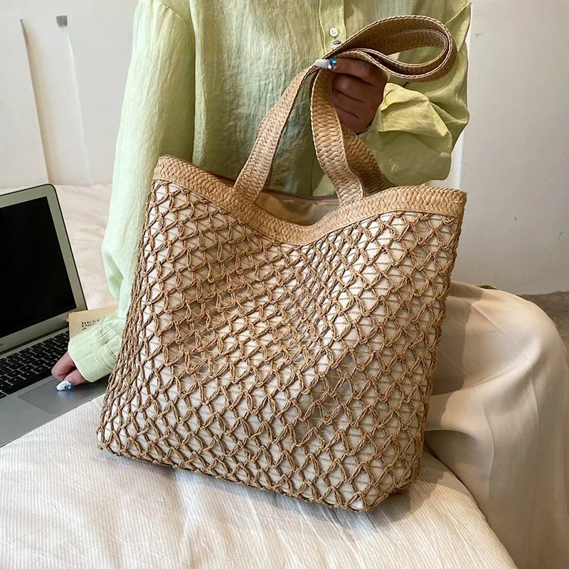 

Women Lady New Purses And For Bags Zipper Handbags 2023 In Shoulder Summer Beach Weave Big Fashion Female Side Totes