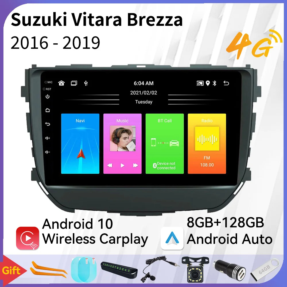 

Car Radio Android 2 Din for Suzuki Vitara Brezza 2016-2019 Car Stereo Multimedia Player GPS Navigation WIFI Autoradio Head Unit