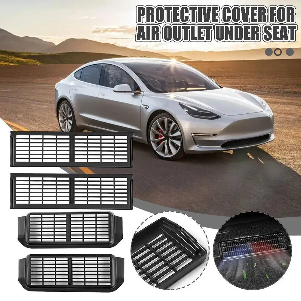 

Car Under-seat Air Vent Protection Cover Anti-dirty Pad Auto Interior Modification For Tesla Model 3 Model Y 2023 Accessori I5W2