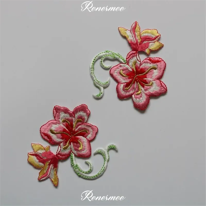 3 шт. Цветочная аппликация для одежды вышивка нашивка ткань наклейка на утюжок
