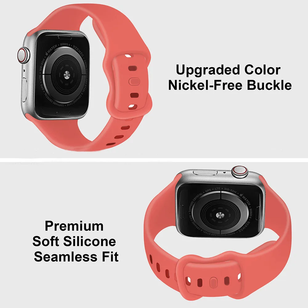Silicone Strap For Apple Watch Band 49mm 44mm 40mm 45mm 41mm 42mm Watchband for iwatch Series 8 Ultra 7 6 Se 5 4 3 2 Accessories