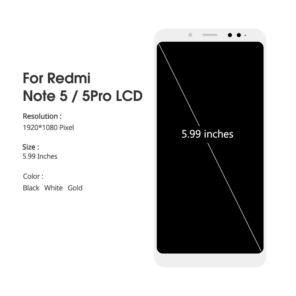 Фото Оригинальный ЖК-дисплей для Xiaomi Redmi Note 5, Redmi Note 5 Pro, сенсорный экран 5,99 дюйма, дигитайзер с рамкой №2