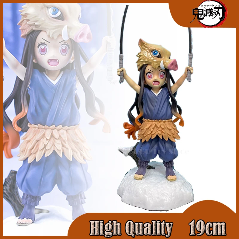 

19cm Demon Slayer Nezuko Anime Figure Inosuke Kimetsu No Yaiba Figures Kawaii Action Figurine Cute Pvc Statue Model Toys Gift
