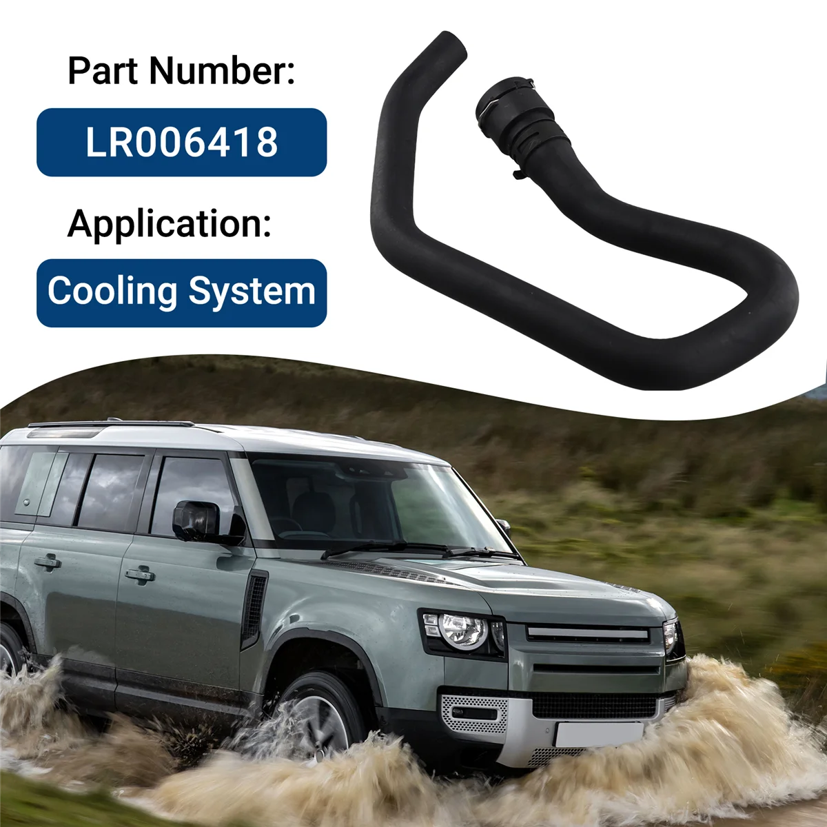 LR006418 New Cooling Water Hose for Land Rover God II 3.2 Displacement 2007-2012