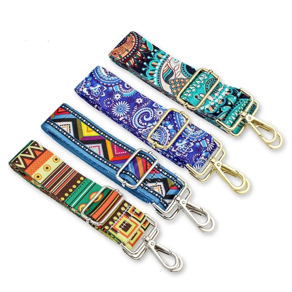 Женский яркий тканевый ремень на плечо, регулируемый съемный широкий ...