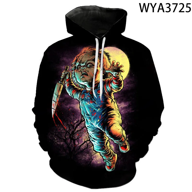 

2022 New Casual Hoodies Chucky Fashion Men Women Children 3D Printed Sweatshirt Streetwear Boy Girl Kids Cool Pullover Tops