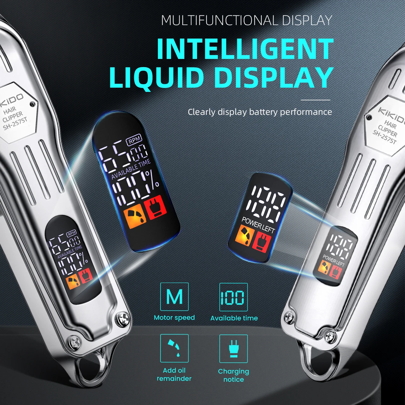 KIKIDO KK-2575 профессиональная парикмахерская беспроводная машинка для стрижки