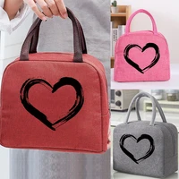insulated lunch bag handbags box for women kids portable thermal food picnic bags black love series cooler organizern for work