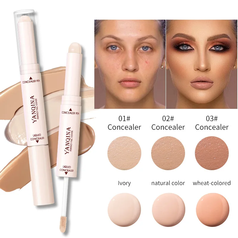 YANQINA Double-ended Concealer Pencil Stereoscopic Natural Powder Fine Face Foundation Concealer