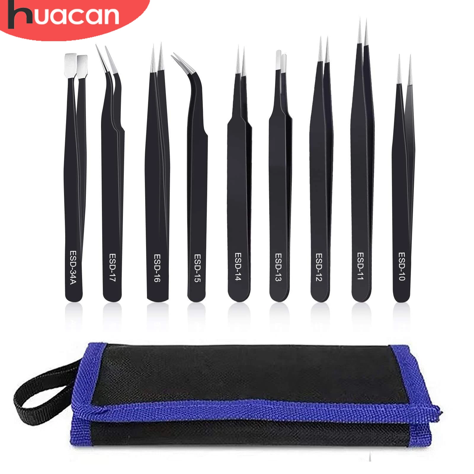 

HUACAN 9pcs Diamond Painting Stainless Steel Tweezers High Quality Diamond Painting Tools DIY Crafts Accessory