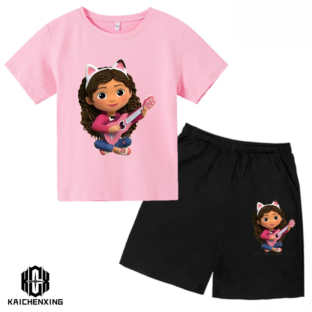 

Fashion Kid'S Tshirts 2-12 Years Old Birthday Number Gabbys Doll House Cartoon Print Girls T-Shirts Birthday Party Clothing