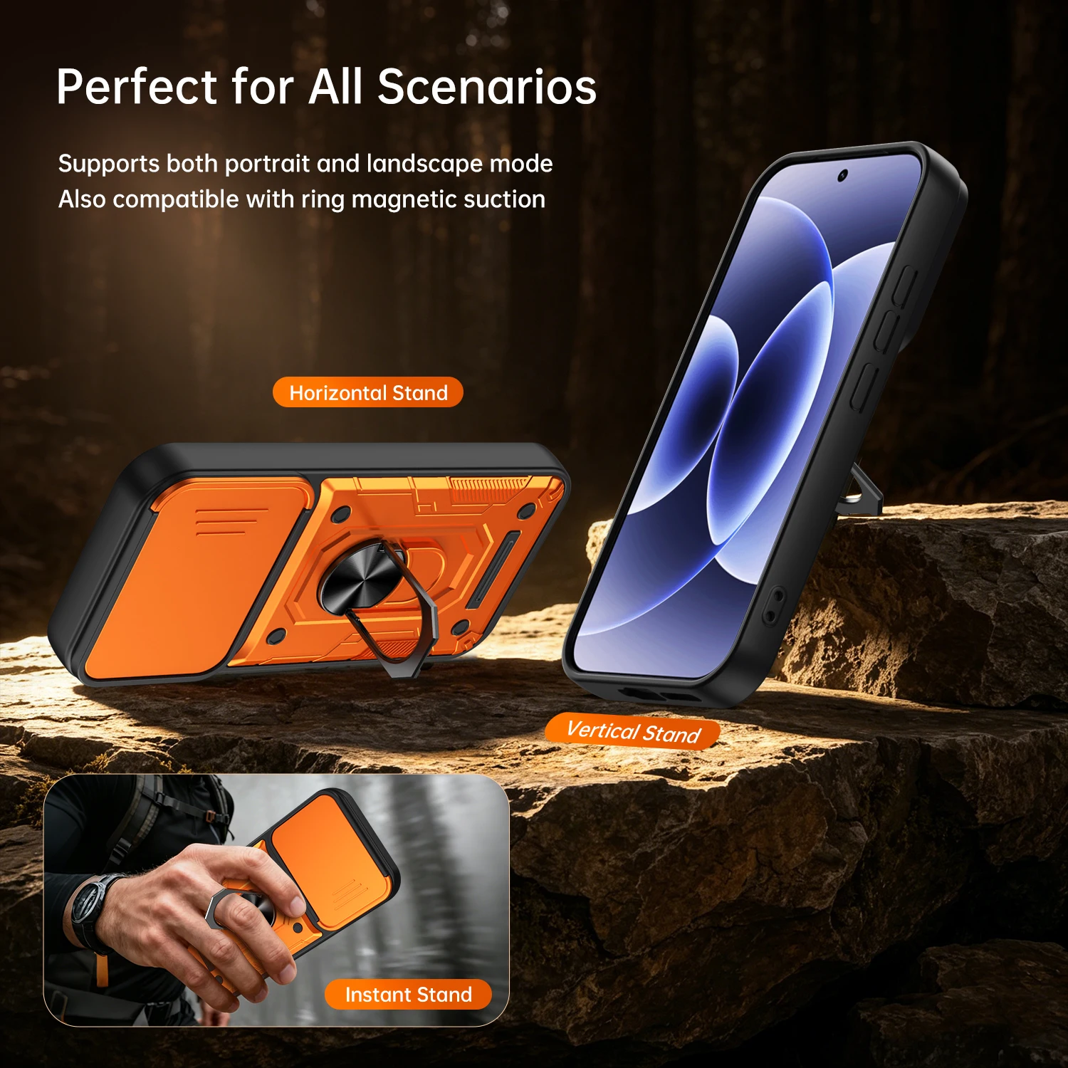 Фото Чехол Nanshan Armor для Xiaomi 17 5G 6,3 дюйма с защитой объектива камеры, металлическим кольцом-подставкой, ударопрочный чехол для телефона №5