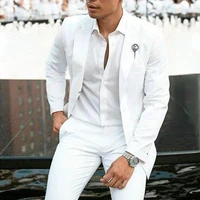 men suit fashion summer white groom tuxedos wedding suits for men slim fit notched lapel 2 piece %ef%bc%88blazer pants%ef%bc%89costume homme