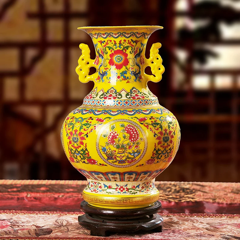 

Старинная Дворцовая керамическая двойная ортопедическая антикварная ваза классическое домашнее украшение предметы рукоделия мебель