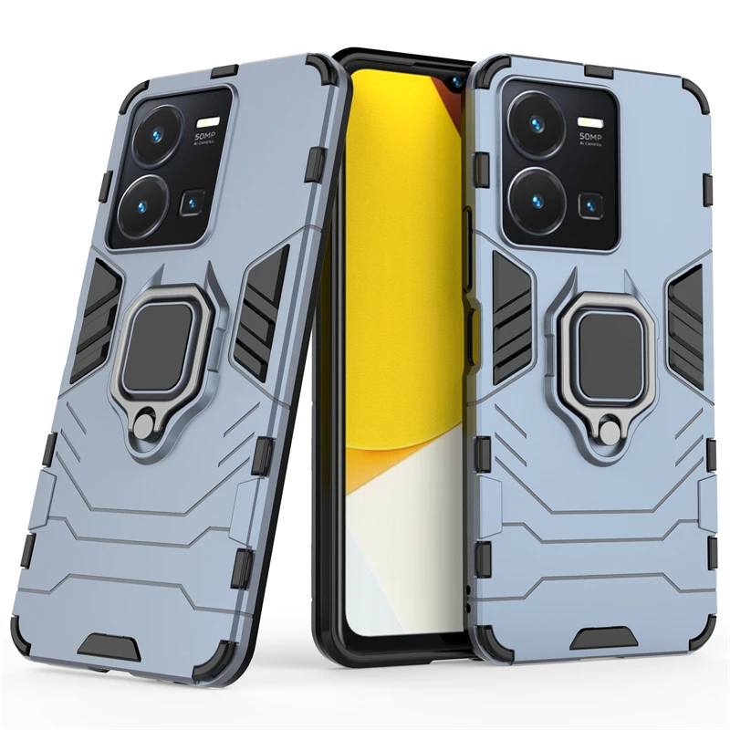 For Cover Vivo Y35 Case For Vivo Y35 Cover Hard Armor Magnetic Phone Bumper Back PC Shockproof Full Cover For Vivo Y35 Fundas