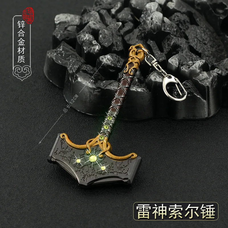 16cm Thor's Hammer God of War: Ragnarok Game Peripheral Metal Weapon Model Doll Toys Equipment Accessories Decoration Collection