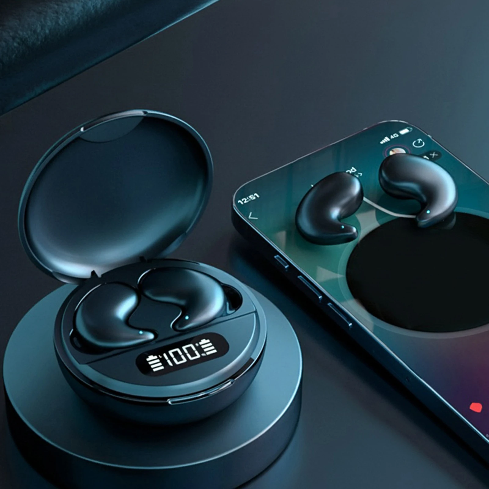 Фото Портативные беспроводные наушники с Bluetooth 5.3, наушники-переводчики, спортивные наушники в режиме реального времени для работы, занятий спортом и сна №1