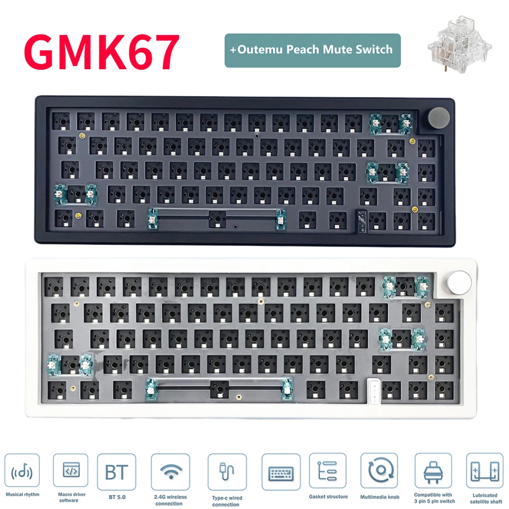 

Клавиатура GMK67 Механическая с RGB-подсветкой, USB, Bluetooth, 2,4 ГГц, 3 режима
