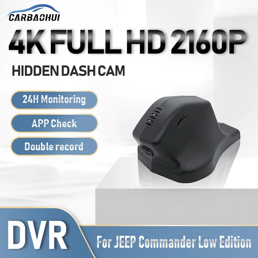 Car 4K Car Auto DVR Dash Cam Camera 24h Parking record UHD Night Vision Driving Video Recorder For Jeep Commander Low Edition