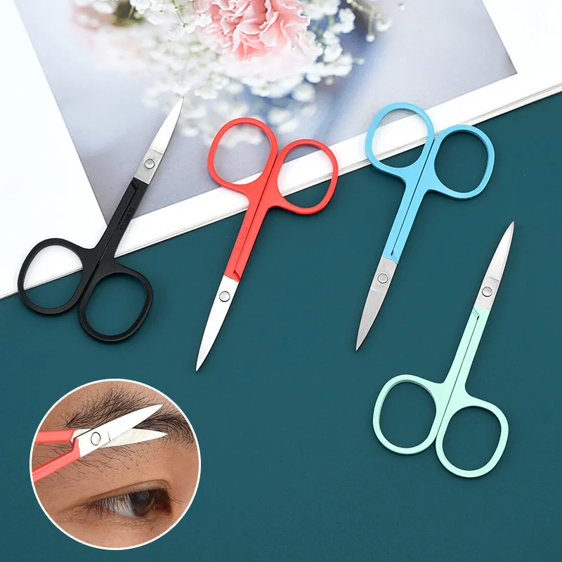 

Stainless Steel Nose Hair Scissors Professional Beauty Scissors Straight Head Makeup Tools Scissors Scissors Eyebrow Scissors