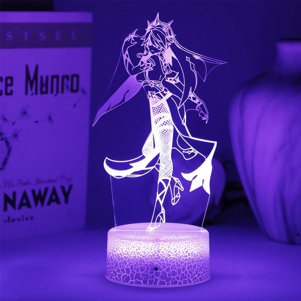 Game Genshin Impact 3D Led Night Light Hu Tao Xiao Acrylic Board Souvenir Two Tone Lamp Anime Bedroom Decor Kid Christmas Gift - купить по