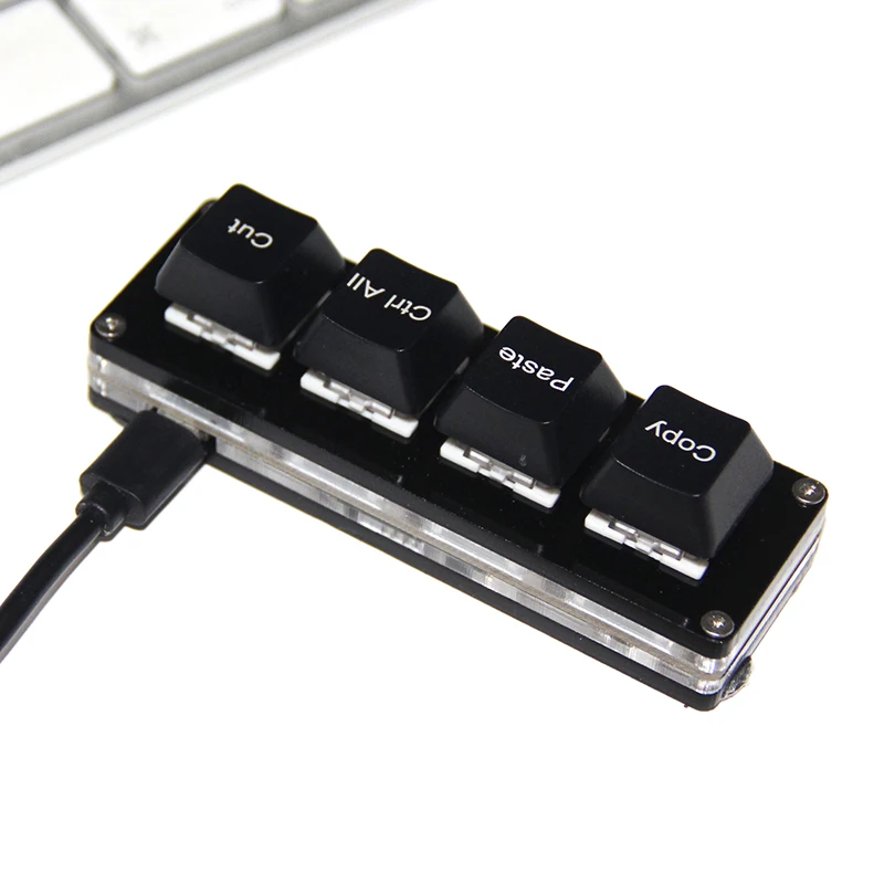Custom shortcut keypad 4 keys copy paste cut all select mini USB mechanical keyboard editable |