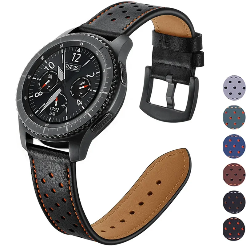 

22mm watch strap for Gear S3 Frontier Samsung Galaxy watch 3 4 5 Active 2 Leather Band Huawei Watch Gt Bracelet 22mm Watchband