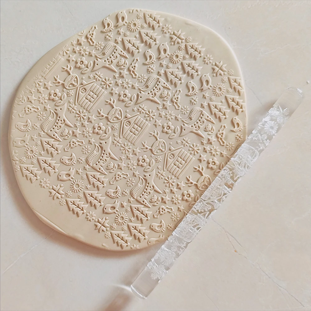 Скандинавское рождественское народное искусство, рождественский повторяющийся милый узор с тиснением оленей, птиц, снежинок, скалки фгос народное искусство детям полхов майдан наглядное пособие