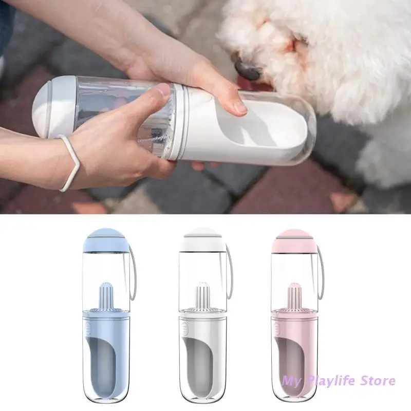 

Pet Dog Water Bottle with Filter Leak Proof Portable with Strap Dispenser Bowl Combination 330ml/11Oz Drinking Water Feeding