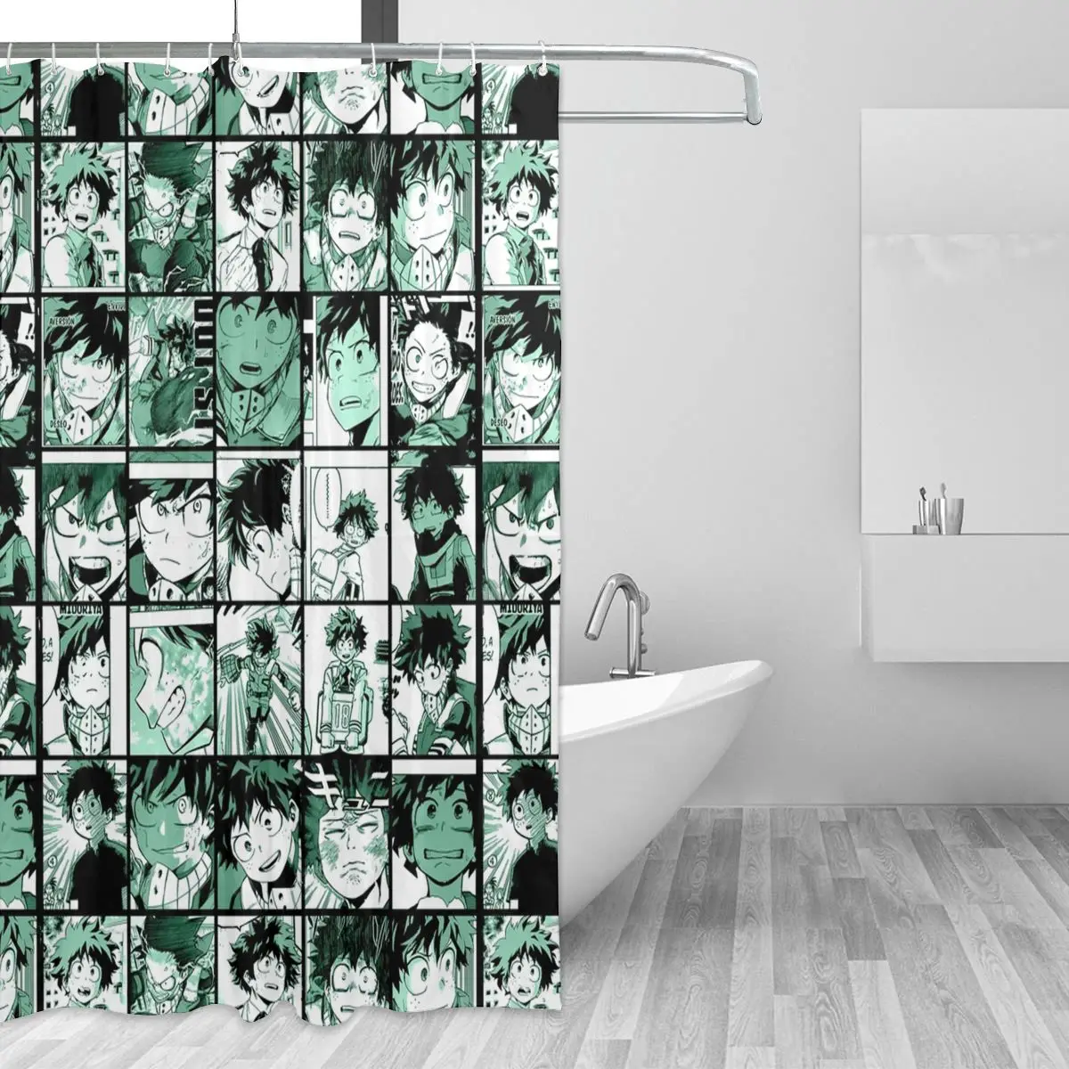 Занавеска для душа Midoriya Izuku с коллажем занавеска ванной из полиэстера ванны