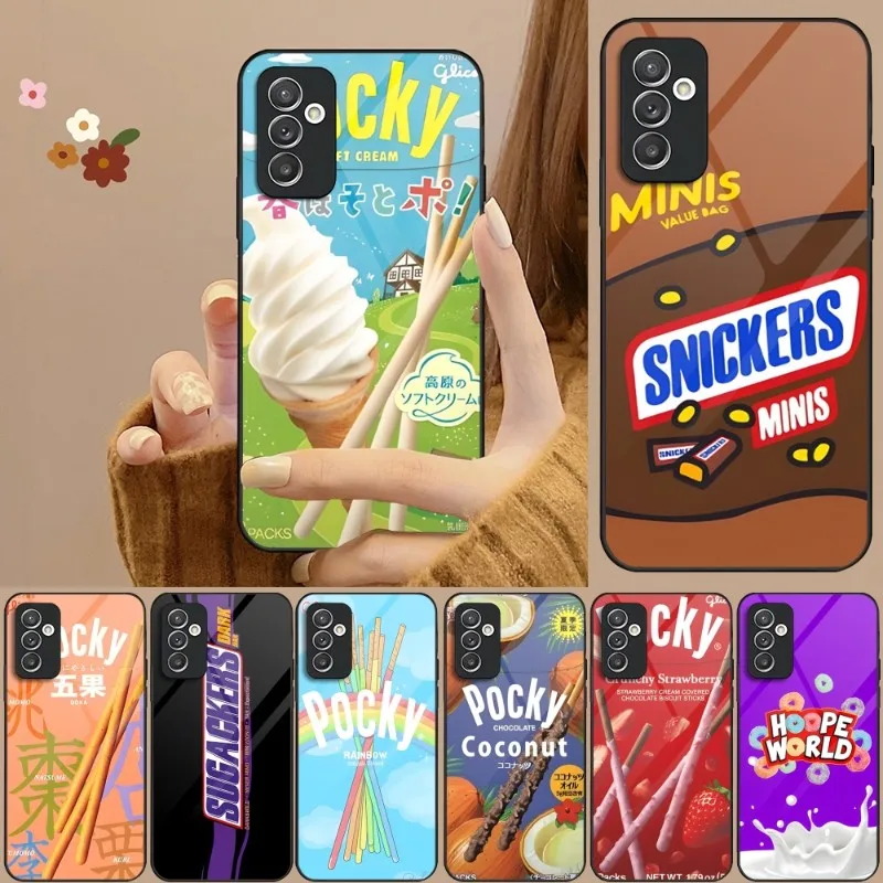 

Chocolate Biscuit Milk Drink Phone Case Tempered Glass For Samsung S20 S21 S22 S30 Pro Ultra Plus S7Edge S8 S9 S10E Plus Cover