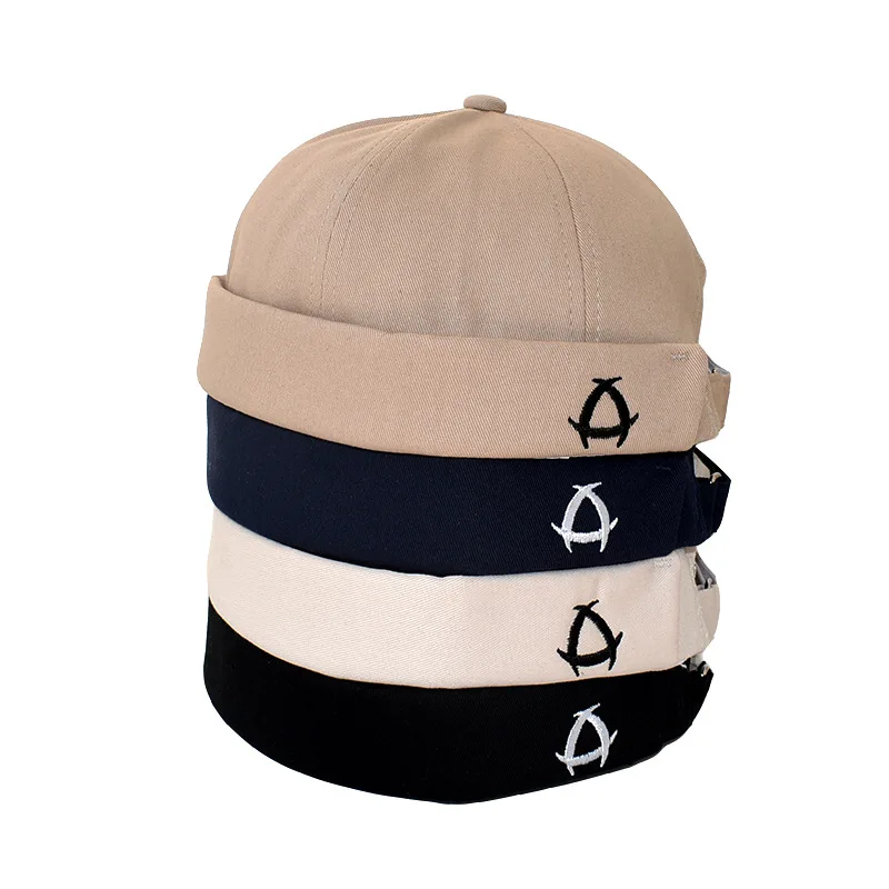 

Spring Summer 4 Colors Brimless Beanie Men Women Solid Embroidery Skullcap Fashion Casual Hip Hop Landlord Caps 55-58cm