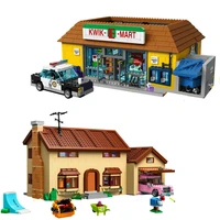 new movie series the simpson kwik e mart house model streetview building 71006 71016 blocks bricks toys kid birthday gift